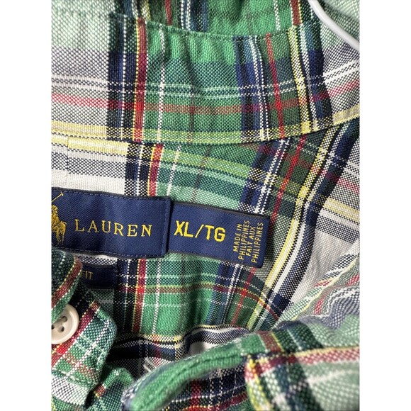 Ralph Lauren Green Plaid Shirt Long Sleeve Button Down Custom Fit Men’s Holiday - Picture 11 of 13